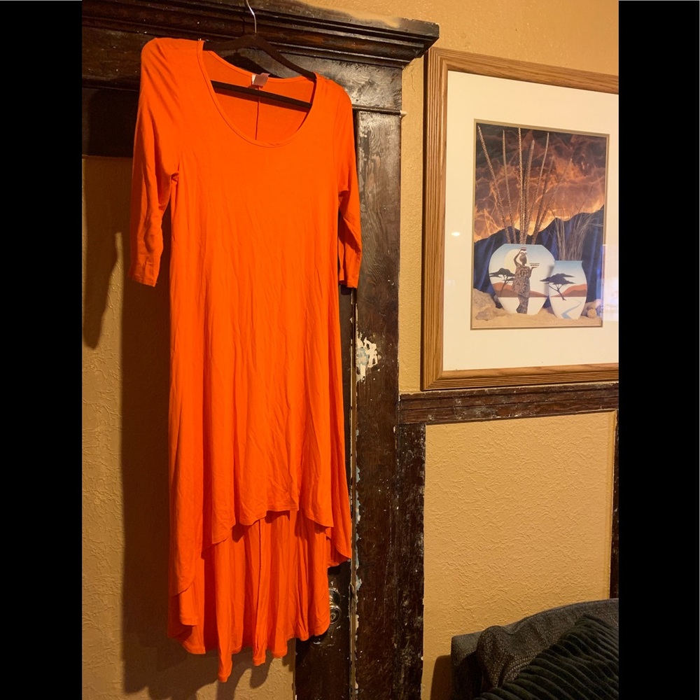 Orange sheer dress